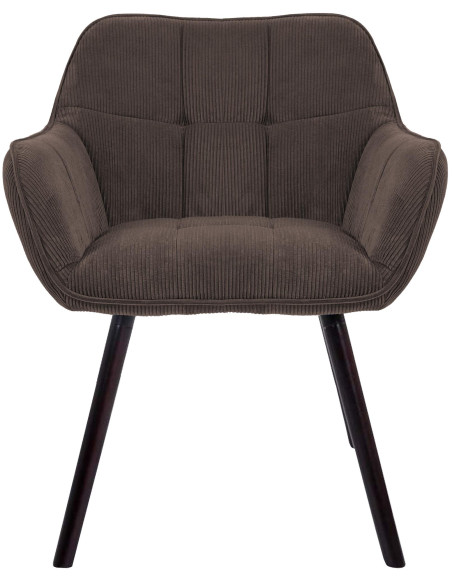 Chaise de salle à manger velours côtelé brun foncé Loviisa