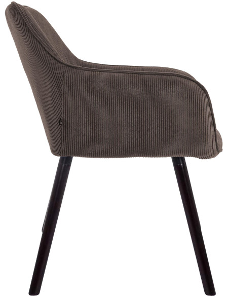 Chaise de salle à manger velours côtelé brun foncé Loviisa