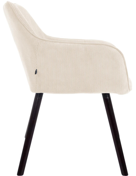 Chaise de salle à manger velours côtelé crème Loviisa