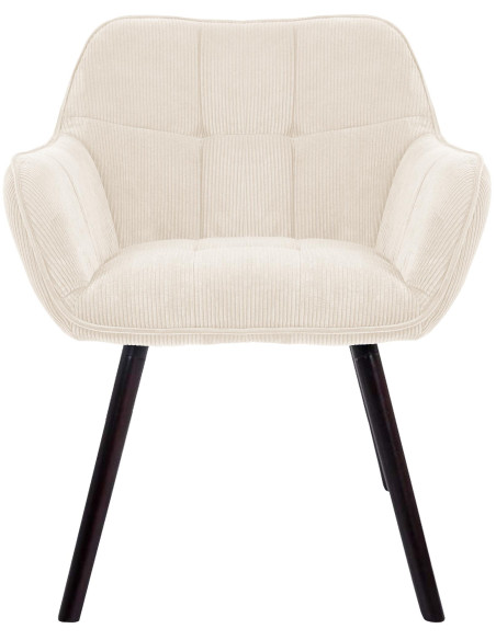 Chaise de salle à manger velours côtelé crème Loviisa