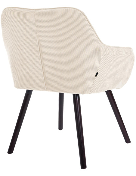 Chaise de salle à manger velours côtelé crème Loviisa