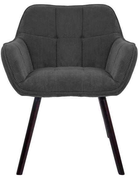 Chaise de salle à manger velours côtelé gris anthracite Loviisa
