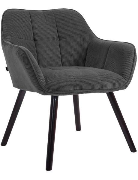 Chaise de salle à manger velours côtelé gris anthracite...