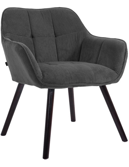 Chaise de salle à manger velours côtelé gris anthracite Loviisa
