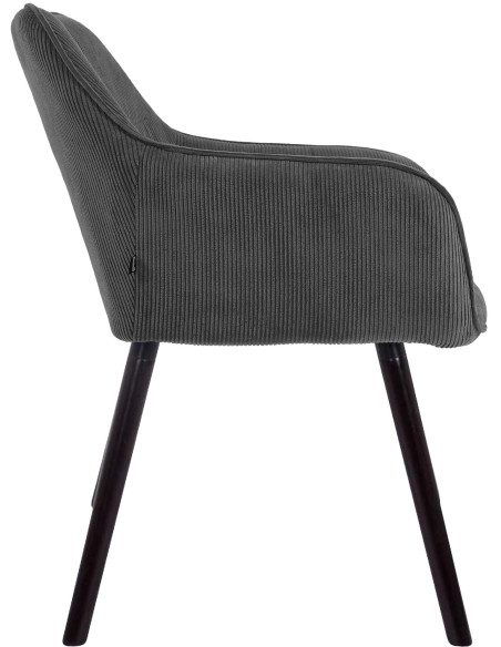 Chaise de salle à manger velours côtelé gris anthracite Loviisa