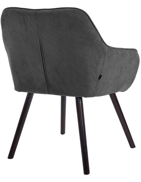 Chaise de salle à manger velours côtelé gris anthracite Loviisa