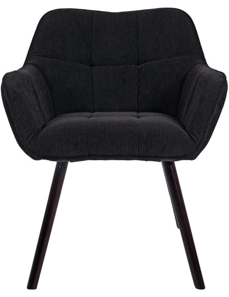 Chaise de salle à manger velours côtelé noir Loviisa