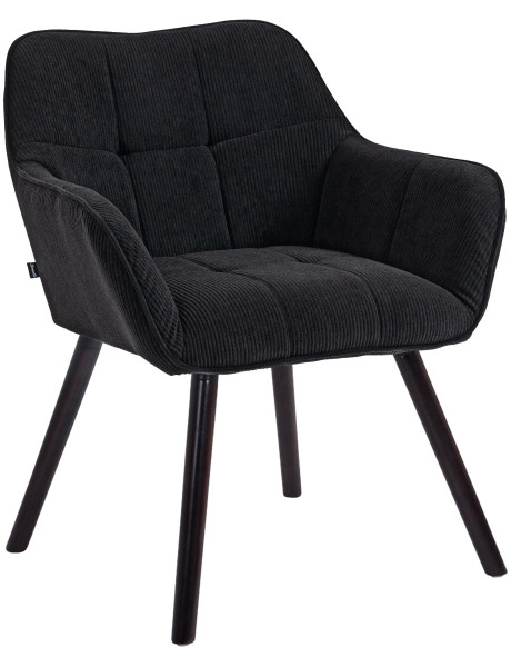 Chaise de salle à manger velours côtelé noir Loviisa