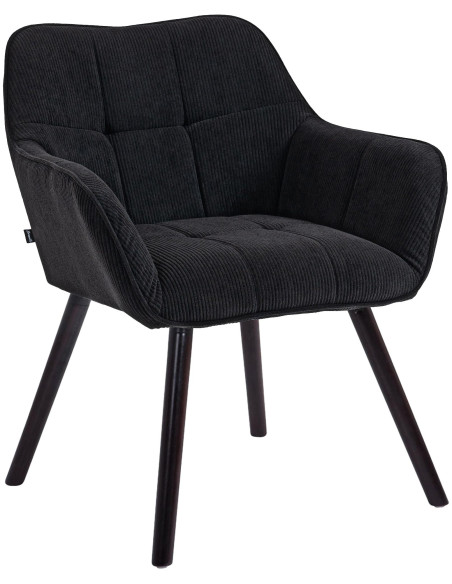 Chaise de salle à manger velours côtelé noir Loviisa