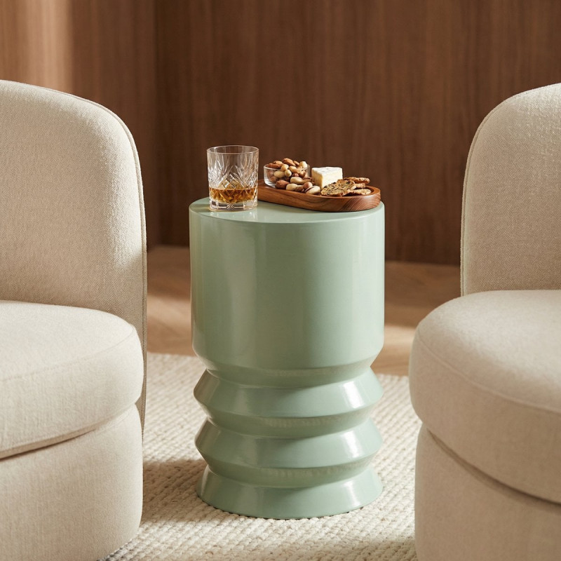 Table d’appoint ronde en fer vert 46...