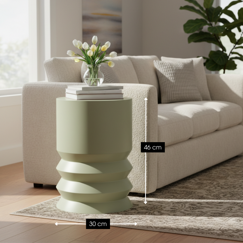 Table d’appoint ronde en fer vert 46...