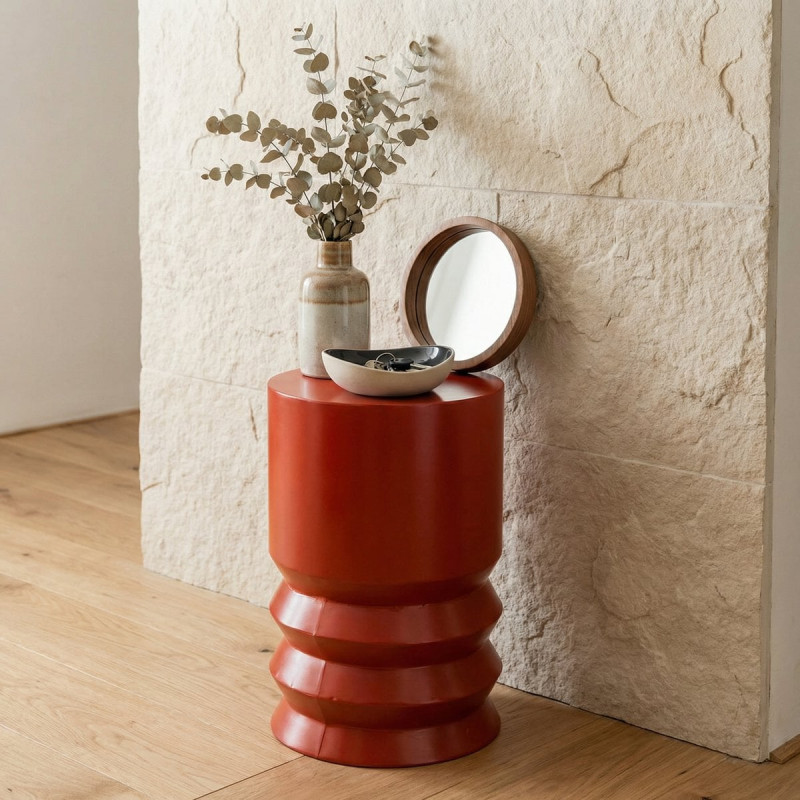 Table d’appoint ronde en fer rouge 46...