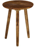 Table d’appoint ronde manguier marron foncé Shekhawati