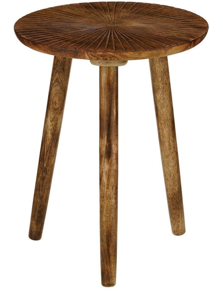 Table d’appoint ronde manguier marron foncé Shekhawati