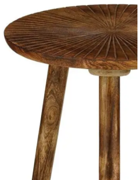 Table d’appoint ronde manguier marron foncé Shekhawati