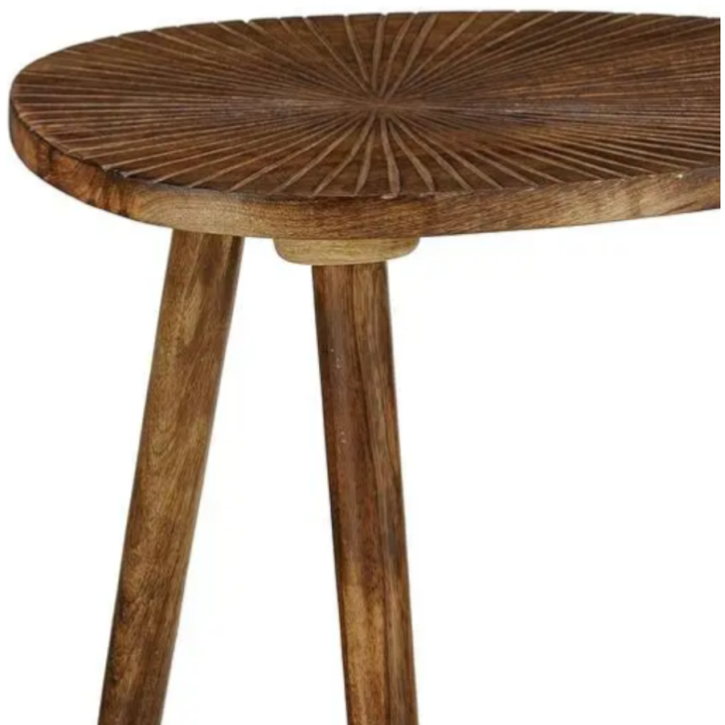 Table d’appoint ovale manguier marron...