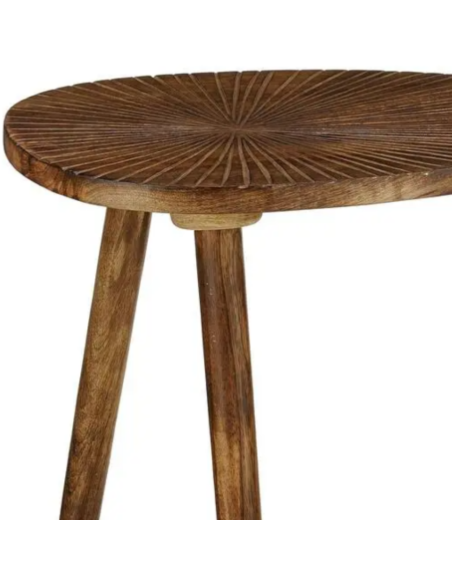 Table d’appoint ovale manguier marron foncé Shekhawati