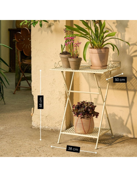 Table d’appoint extérieure en fer blanc cassé Séguret