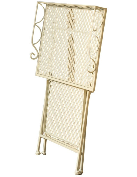 Table d’appoint extérieure en fer blanc cassé Séguret