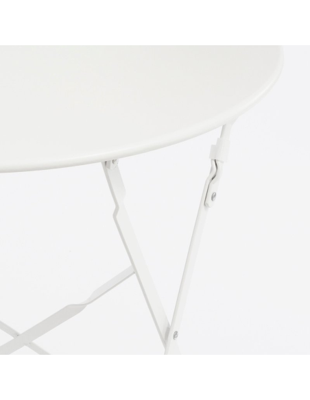 Ensemble bistro de jardin blanc métal Venasque