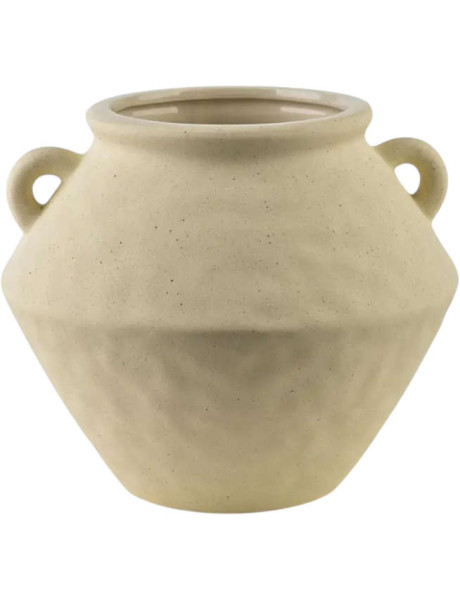 Vase décoratif beige à anses Grottaglie