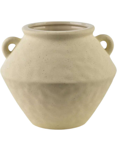 Vase décoratif beige à anses Grottaglie
