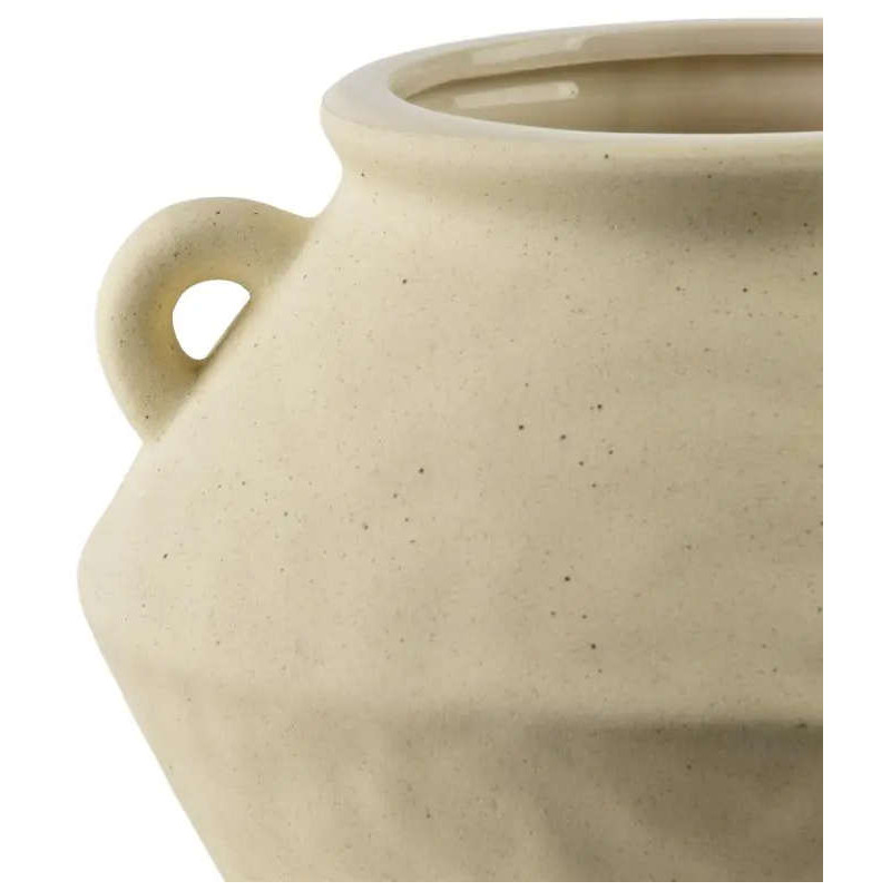 Vase décoratif beige à anses Grottaglie
