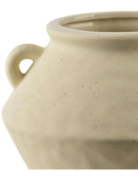Vase décoratif beige à anses Grottaglie