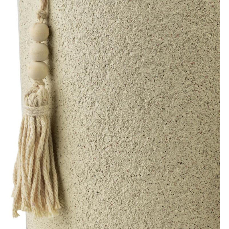 Vase amphore beige à anses et franges...