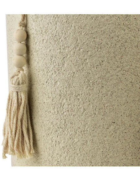 Vase amphore beige à anses et franges Tamegroute