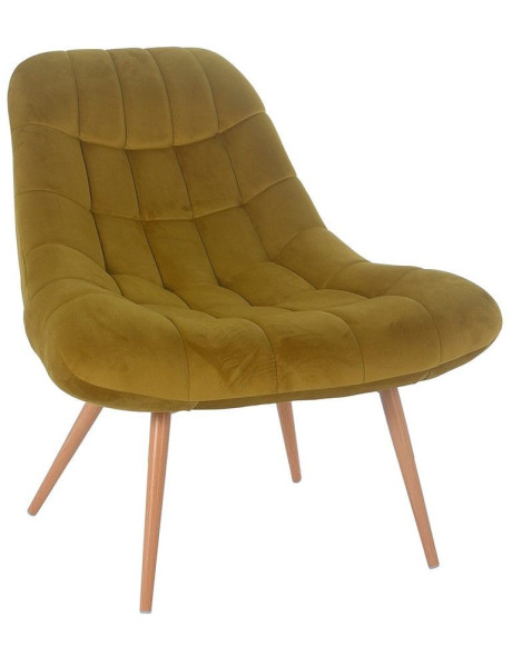 Fauteuil relax jaune moutarde velours polyester pieds...