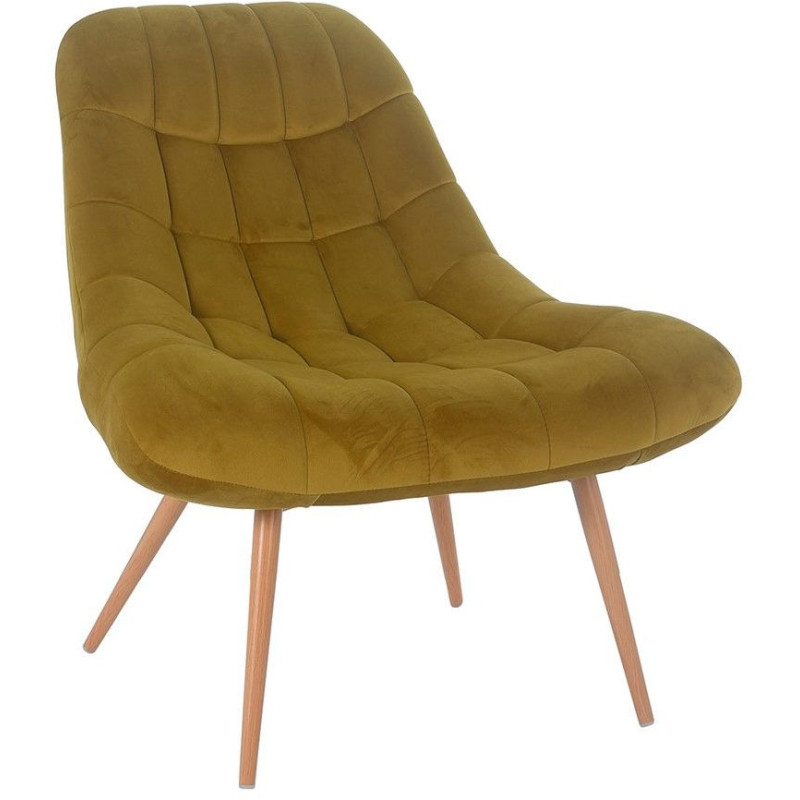 Fauteuil relax jaune moutarde velours...