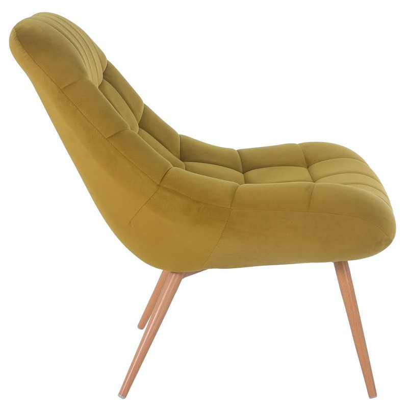 Fauteuil relax jaune moutarde velours...