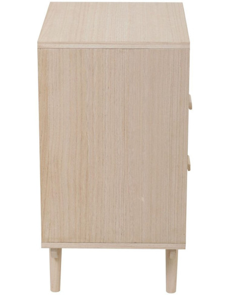 Table de chevet cannage bois naturel 2 tiroirs 42x36x68 cm Leksand