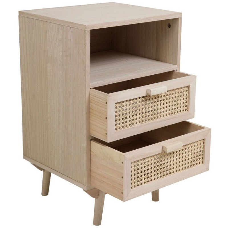 Table de chevet cannage bois naturel...