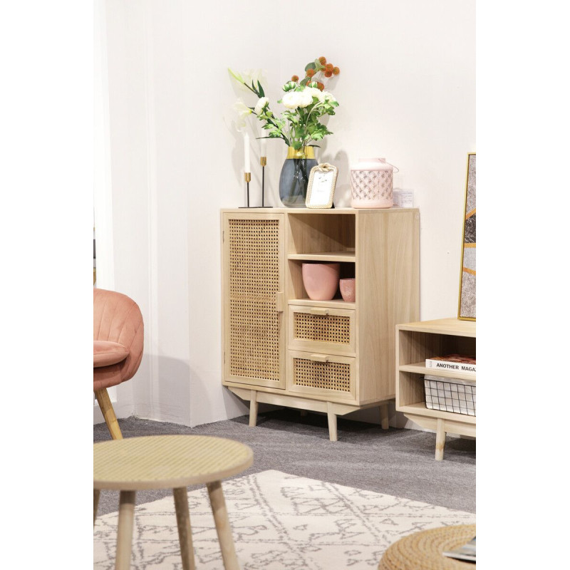 Buffet haut cannage bois naturel 1...