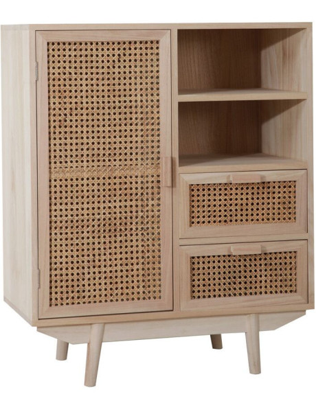 Buffet haut cannage bois naturel 1 porte 2 tiroirs...