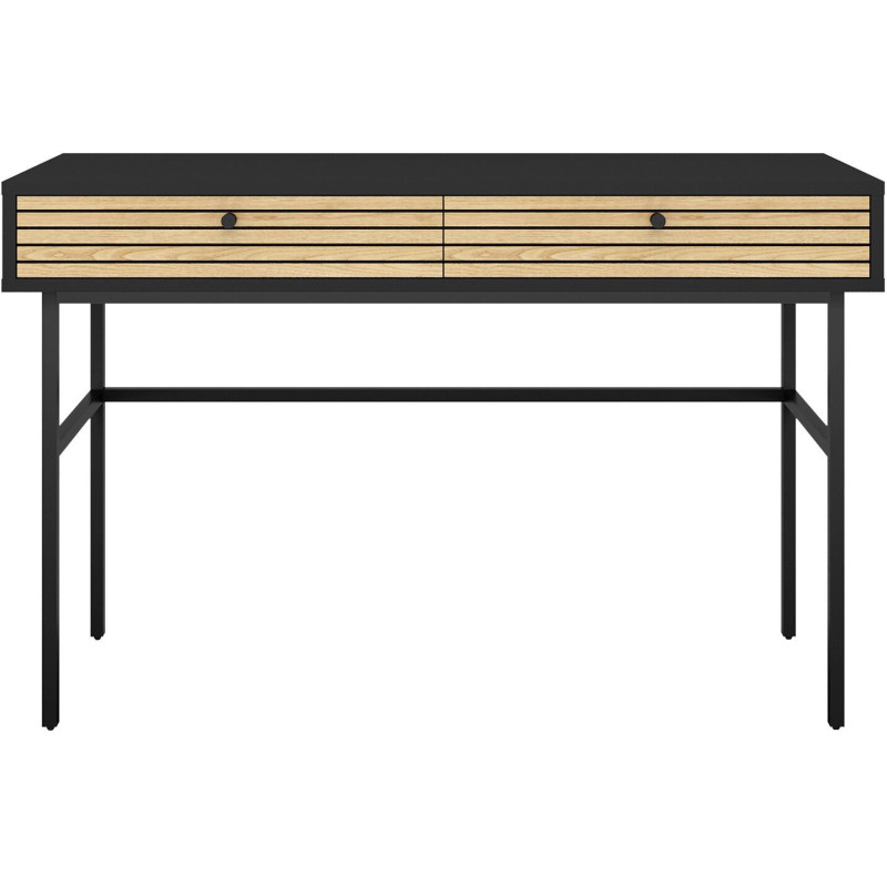 Bureau bois métal noir 2 tiroirs...