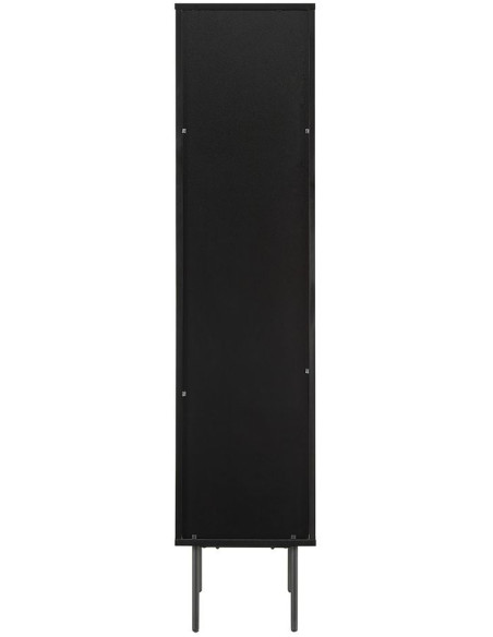 Vitrine 1 porte noir et chêne 79x43x179 cm Haderslev