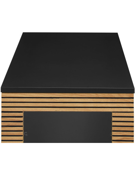 Vitrine 1 porte noir et chêne 79x43x179 cm Haderslev