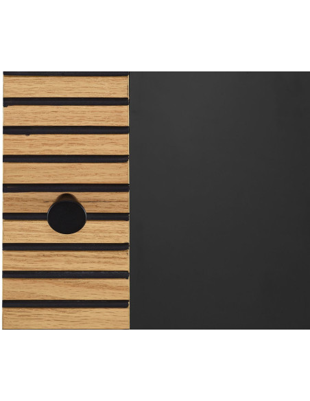 Vitrine 1 porte noir et chêne 79x43x179 cm Haderslev