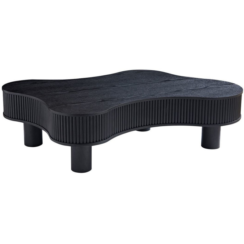 Table basse organique noire lamelles...
