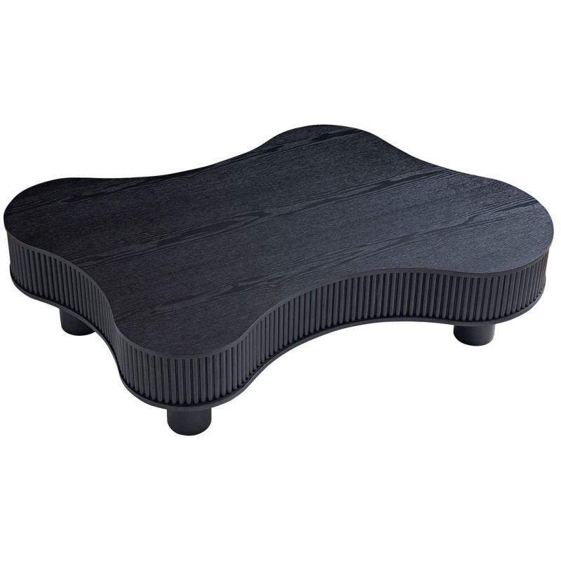 Table basse organique noire lamelles...