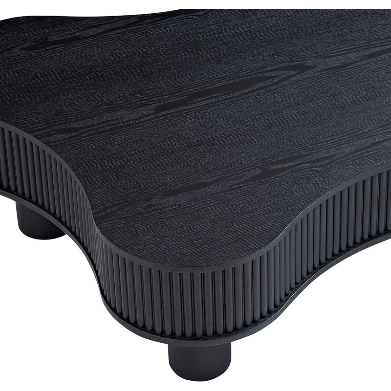 Table basse organique noire lamelles...