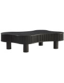 Table basse organique noire lamelles bois massif 116x77x32 cm Tvedestrand