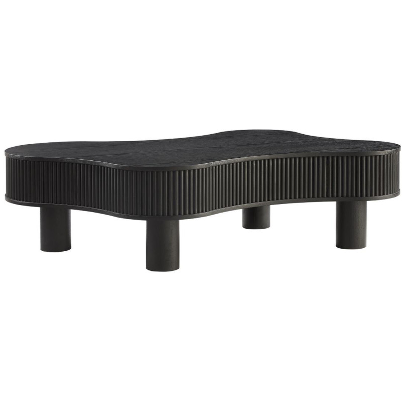 Table basse organique noire lamelles...