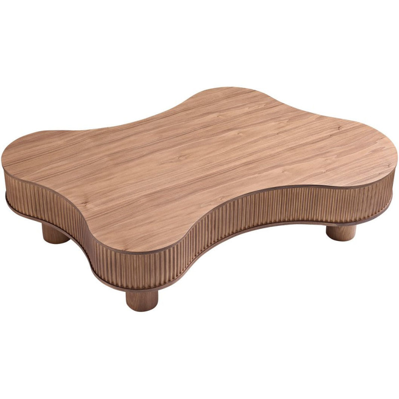 Table basse noyer organique lamelles...