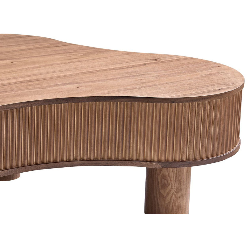 Table basse noyer organique lamelles...