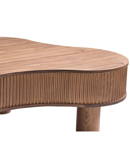 Table basse noyer organique lamelles bois massif 116x77x32 cm Tvedestrand