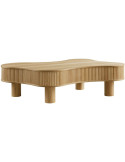 Table basse organique bois naturel lamelles frêne 116x77x32 cm Tvedestrand
